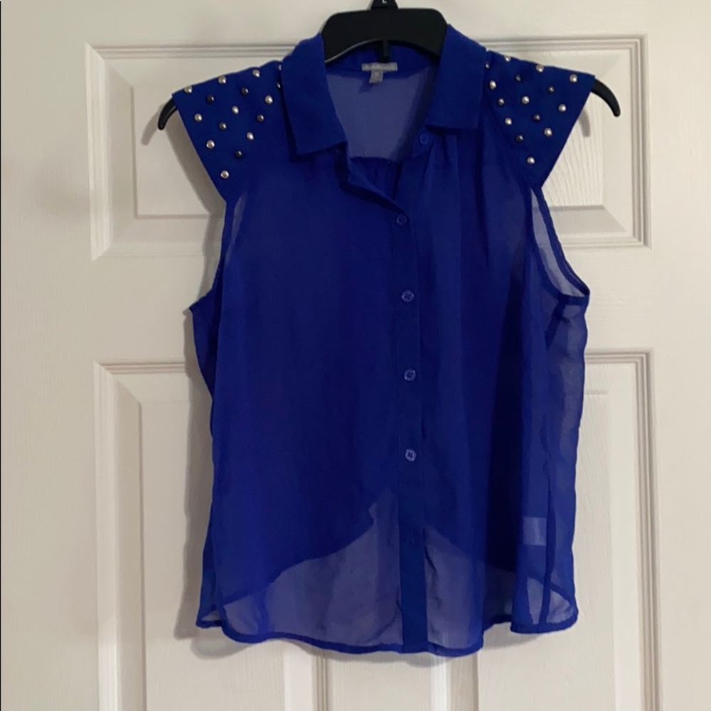 NWOT Charlotte Russe Studded Blue Top